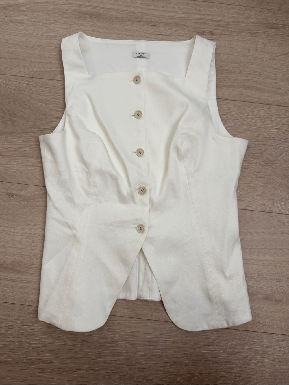 Aritzia Babaton White Square Neck Tailored Vest - Size 10